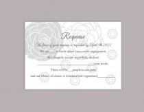 wedding photo -  DIY Wedding RSVP Template Editable Word File Instant Download Rsvp Template Printable RSVP Cards Floral Gray Silver Rsvp Card Rose Rsvp Card - $6.90 USD