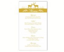 wedding photo -  Wedding Menu Template DIY Menu Card Template Editable Text Word File Instant Download Gold Menu Reindeer Menu Card Printable Menu 4 x 7inch - $6.90 USD