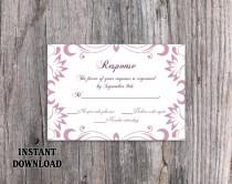 wedding photo -  DIY Wedding RSVP Template Editable Word File Download Rsvp Template Printable Purple RSVP Card Lavender Rsvp Card Template Elegant Rsvp Card - $6.90 USD