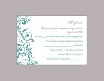 wedding photo -  DIY Wedding RSVP Template Editable Word File Download Rsvp Template Printable RSVP Card Turquoise Teal Blue Rsvp Card Elegant Rsvp Card - $6.90 USD
