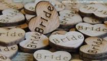 wedding photo -  Bride Wood Hearts- Wood Burned- Pack of 100