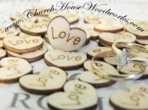 wedding photo -  Wood Burned Love Hearts- Pack of 100