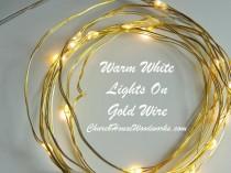 wedding photo -  Warm White On Gold Wire Battery Fairy Lights LED Battery Operated Rustic Wedding Lights Bedroom Lights