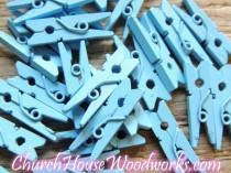 wedding photo -  Pack of 100 Mini Light Blue Clothespins