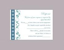 wedding photo -  DIY Wedding RSVP Template Editable Word File Instant Download Rsvp Template Printable RSVP Cards Teal Blue Rsvp Card Elegant Rsvp Card - $6.90 USD