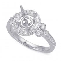 wedding photo -  Diamond Milgrain Halo Setting, (6.5mm) 1 Carat Round Forever One Moissanite (optional), Engagement Rings for Women, Womens Anniversary Rings - $1649.00 USD