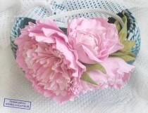 wedding photo -  Floral girl headband, Pink flower crown, Floral wreath, Peony wedding, Peony crown, Bridal hair flowers, Peonies flower crown, Hair circlet - $42.00 USD