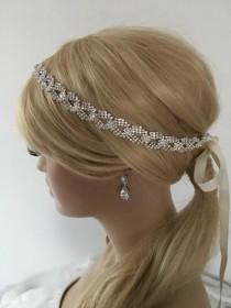 wedding photo -  EXPRESS SHIPPING Rhinestones headband, bridal headband, headpiece, wedding hairband, Rhinestone Headpiece, Bridal Hair - $52.90 USD