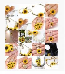 wedding photo -  Sunflower jewelry by Nikush Jewelry Art Studio ...