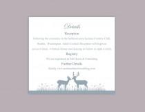 wedding photo -  DIY Wedding Details Card Template Download Printable Wedding Details Card Reindeer Editable Gray Silver Details Card Information Cards Party - $6.90 USD