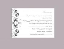 wedding photo -  DIY Wedding RSVP Template Editable Word File Instant Download Rsvp Template Printable RSVP Cards Gray Silver Rsvp Card Elegant Rsvp Card - $6.90 USD