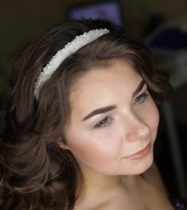 wedding photo -  Wedding Pearl headband handmade