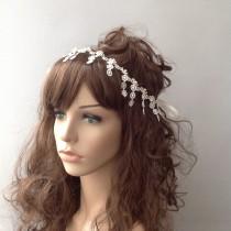 wedding photo -  Bridal Headband, Wedding headband, Pearl Wedding Headband, hair jewelry, ivory head piece, brides accessories, gift for her - $38.00 USD