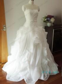 wedding photo -  H1205 Gorgeous draped organza ball gown wedding dress