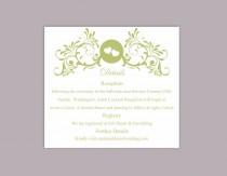 wedding photo -  DIY Wedding Details Card Template Download Printable Wedding Details Card Editable Green Details Card Elegant Heart Information Cards Party - $6.90 USD