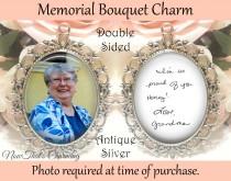 wedding photo -  SALE! Double-Sided Handwriting Memorial Bouquet Charm - Personalized with Photo and your loved ones handwriting - $19.99 USD
