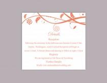 wedding photo -  DIY Wedding Details Card Template Download Printable Wedding Details Card Orange Detail Card Elegant Information Card Editable Party Cards - $6.90 USD