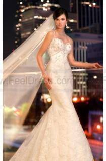 wedding photo -  A Line Beaded Lace Overlay Beach Wedding dresses Bridal Gown with Spaghtti Straps D1439