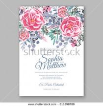 wedding photo -  Rununculus rose wedding invitation card printable template with mint greenery eucalyptus