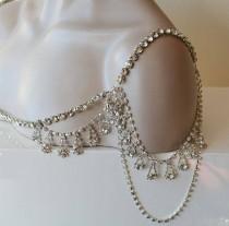 wedding photo -  Wedding Rhinestone Jewelry, Wedding Dress Shoulder, Wedding Dress Accessory, Bridal Epaulettes, Wedding Accessory, Bridal Accessory - $99.00 USD