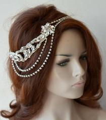 wedding photo -  Rhinestone Bridal Headpiece, Wedding Accessories, Rhinestone Headband, Wedding Headpiece, Bridal Hair Jewelry - $47.00 USD