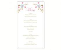 wedding photo -  Wedding Menu Template DIY Menu Card Template Editable Text Word File Instant Download Colorful Menu Floral Menu Printable Menu 4x7inch - $6.90 USD