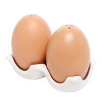 wedding photo -  Beter Gifts® Brown Egg Design Salt and Pepper Shaker Set w/ Egg Carton Style Holder - beterwedding