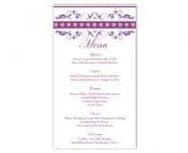 wedding photo -  Wedding Menu Template DIY Menu Card Template Editable Text Word File Instant Download Purple Menu Eggplant Menu Card Printable Menu 4x7inch - $6.90 USD