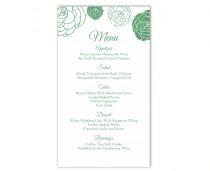 wedding photo -  Wedding Menu Template DIY Menu Card Template Editable Text Word File Instant Download Green Floral Menu Template Rose Printable Menu 4x7inch - $6.90 USD