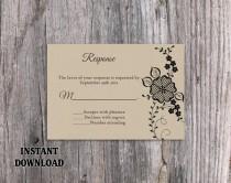 wedding photo -  DIY Lace Wedding RSVP Template Editable Word File Instant Download Burlap Rsvp Template Printable Vintage Rsvp Floral RSVP Card Rustic Rsvp - $7.90 USD