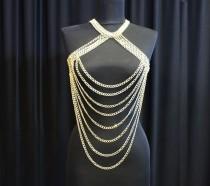 wedding photo -  Gold Body Chain, Body Jewelry, Body Chain Necklace, Body Chain Jewelry, Body Jewelry Chain, Body chain, Sexy Body Chain, Body Harness - $86.00 USD