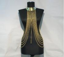 wedding photo -  body chain- body chain necklace- gold body chain - chain necklace -body chain gold - body chain jewelry - $86.00 USD