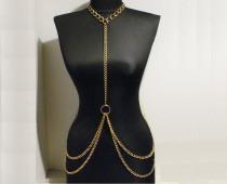 wedding photo -  body chain necklace gold body chain necklace - $28.00 USD