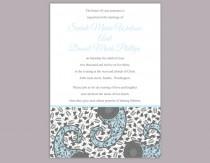 wedding photo -  Bollywood Wedding Invitation Template Download Printable Wedding Invitation Editable Blue Invitations Indian invitation Paisley Invites DIY - $6.90 USD