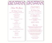 wedding photo -  Wedding Program Template DIY Editable Word File Instant Download Program Lavender Wedding Program Purple Heart Program Printable Program - $8.00 USD