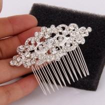 wedding photo -  Sterling Silver Bridal Hair Comb Small Wedding Headpiece