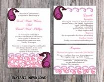 wedding photo -  Bollywood Wedding Invitation Template Download Printable Invitations Editable Purple Pink Invitations Indian invitation Paisley Invites DIY - $15.90 USD