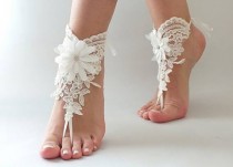 wedding photo -  Lace barefoot sandals