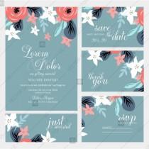 wedding photo -  Wedding invitation set of cards template with roses