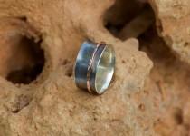 wedding photo -  Anxiety Ring - Spinner Ring - Worry Ring - Spinning Ring - Meditation Ring - Fidget Ring - Everyday Gold Silver Ring 1 Band - FREE SHIPPING - $85.00 USD