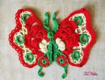 wedding photo -  Embellishment Butterfly Crochet Irish Lace Moth Appliqué Сlothes Decoration Knitted Trim Textile - $18.00 USD