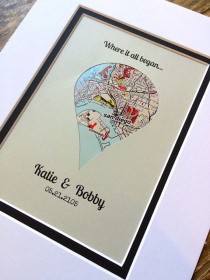 wedding photo - Dropped Pin Map Art - Gift For Girlfriend Or Boyfriend- Gifts For Wives Or Husbands - Anniversary Or Wedding Gift