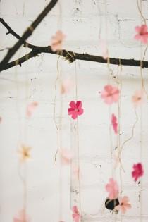DIY Paper Cherry Blossom Backdrop wedding photo - DIY Paper Cherry Blossom Backdrop