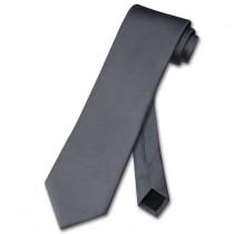 wedding photo - Vesuvio Napoli NeckTie Solid CHARCOAL GREY Color Men's Dark Gray Neck Tie