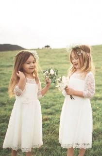 wedding photo - 'Annie' Floral Appliqué Lace Dress