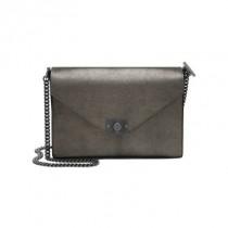 Delphie In Dark Silver Metallic Goat & Black Flat Calf Leather wedding photo - Delphie In Dark Silver Metallic Goat & Black Flat Calf Leather