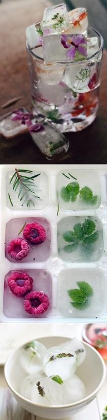 wedding photo - How To Make Floral, Fruit, And Herb Ice Cubes