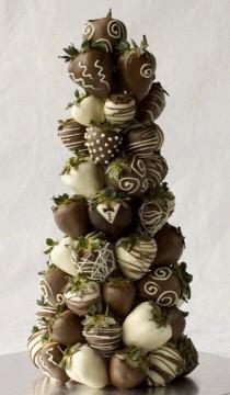 wedding photo - How To Create A Chocolate Covered Strawberry Tower