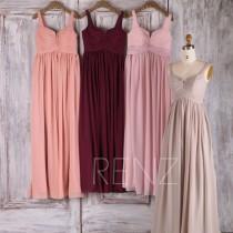 2017 Mix Match Chiffon Bridesmaid Dress, Mismatch Wedding Dress, Ruched Bodice Prom Dress, V Neck Formal Dress Full Length (J018) wedding photo - 2017 Mix Match Chiffon Bridesmaid Dress, Mismatch Wedding Dress, Ruched Bodice Prom Dress, V Neck Formal Dress Full Length (J018)