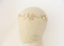 Delicate flower crown Baby's Breath Flower Hair Accessories for Wedding long hair down Bride hair vine Pale pink gold headband Wedding Crown wedding photo - Delicate flower crown Baby's Breath Flower Hair Accessories for Wedding long hair down Bride hair vine Pale pink gold headband Wedding Crown